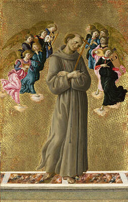 Angel Painting - Saint Francis Of Assisi With Angels by Sandro Botticelli