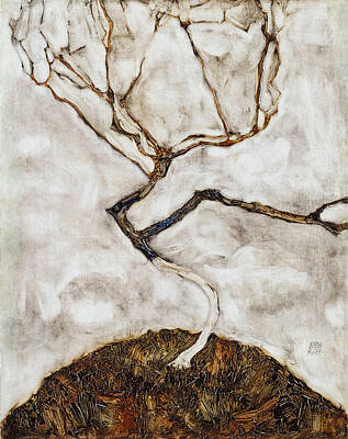Egon Schiele Painting - Small Tree In Late Autumn by Egon Schiele