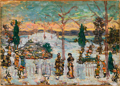 April Painting - Snow In April by Maurice Brazil Prendergast