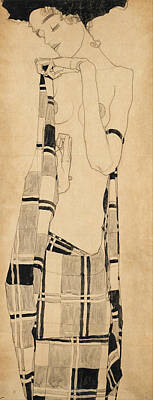 Egon Schiele Drawing - Standing Girl by Egon Schiele