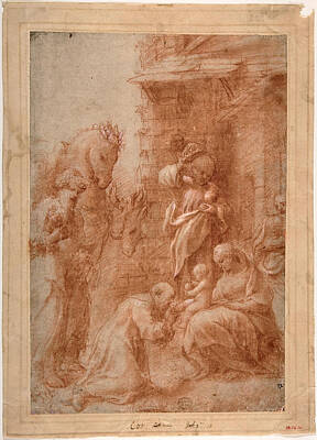 Adoration Magi Drawing - The Adoration Of The Magi by Correggio
