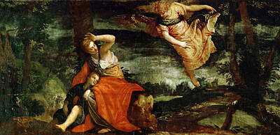 Angel Painting - The Angel Appears To Hagar In The Desert by Paolo Veronese