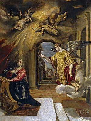 Angel Painting - The Annunciation by El Greco