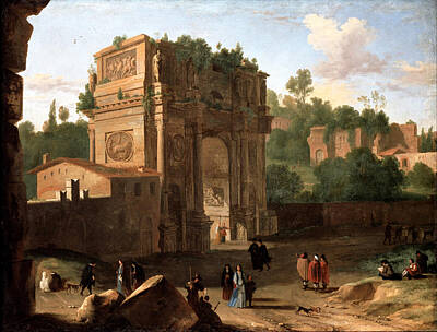 Rome Painting - The Arch Of Constantine. Rome by Herman van Swanevelt