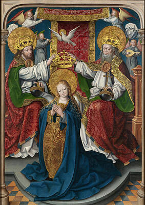 Jan Baegert Painting - The Coronation Of The Virgin by Master of Cappenberg