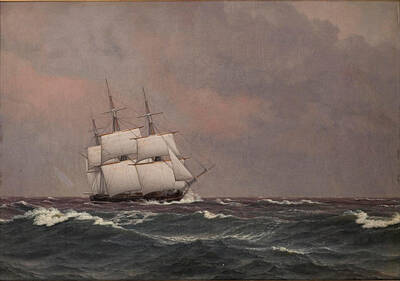 Christoffer Wilhelm Eckersberg Painting - The Corvette Najaden In Rough Seas by Christoffer wilhelm Eckersberg