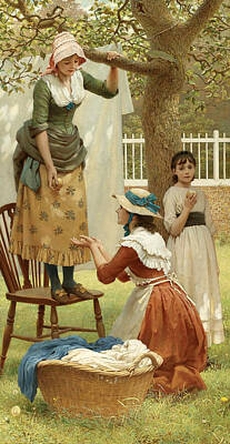 George Dunlop Leslie Painting - The Daughters Of Eve by George Dunlop Leslie