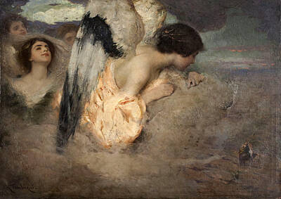 Angel Painting - The Flight To Egypt by Josep Maria Tamburini