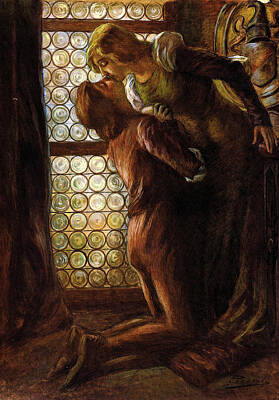 Gaetano Previati Painting - The Kiss Or Romeo And Juliet by Gaetano Previati