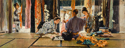 Robert Frederick Blum Painting - The Silk Merchant. Japan by Robert Frederick Blum