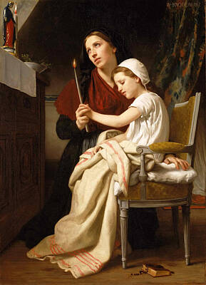 William-adolphe Bouguereau Painting - The Thank Offering by William-Adolphe Bouguereau