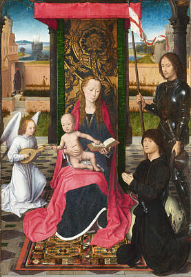Angel Painting - The Virgin And Child With An Angel by Hans Memling