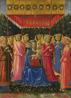 Angel Painting - The Virgin And Child With Angels by Benozzo Gozzoli