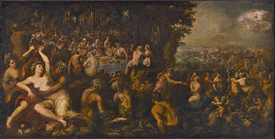 Amphitrite Painting - The Wedding Of Neptune And Amphitrite by Gillis van Valckenborch