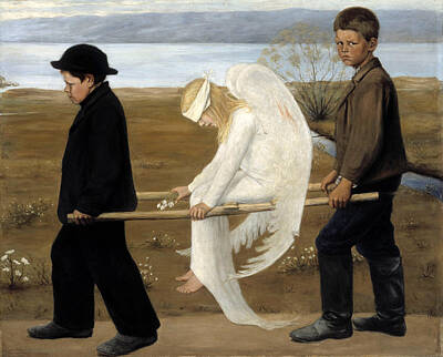 Angel Painting - The Wounded Angel by Hugo Simberg