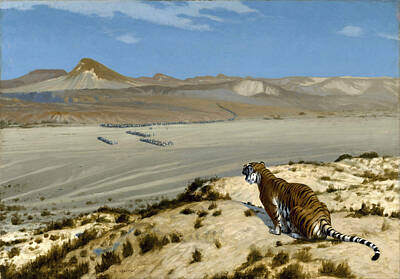 Tiger Painting - Tiger On The Watch by Jean-Leon Gerome