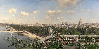 Paris Painting - View Of Paris From The Trocadero Palace by Martin Rico