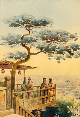 Robert Frederick Blum Painting - Yeddo Japan by Robert Frederick Blum