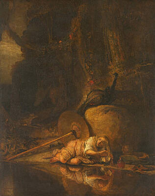 Giants Painting - Hera Hides During The Battle Between The Gods And The Giants by After Carel Fabritius