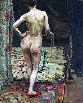 Max Slevogt Painting - Female Nude From The Back by Max Slevogt