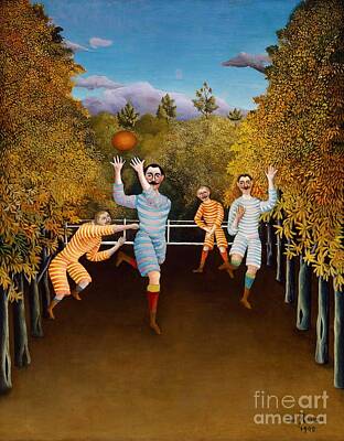 Henri Rousseau Painting - The Football Players by Henri Rousseau