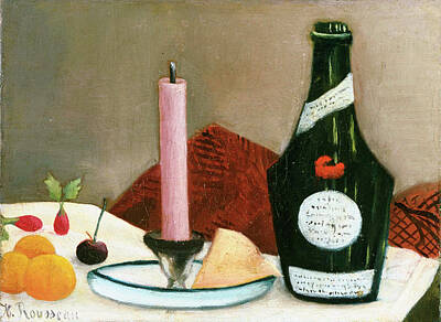 Henri Rousseau Painting - The Pink Candle by Henri Rousseau