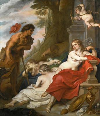 Adonis Painting - Venus And Adonis by Theodoor van Thulden