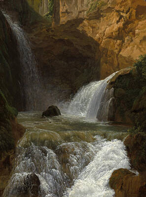 Tivoli Painting - View Of The Waterfalls At Tivoli by Jean-Joseph-Xavier Bidauld