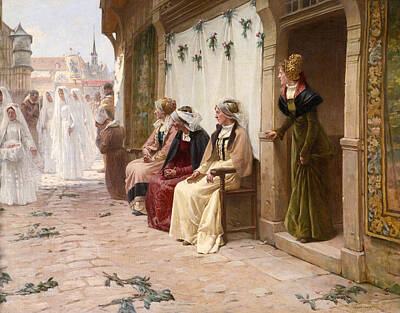  Painting - A Convocation Procession by Adrien Moreau