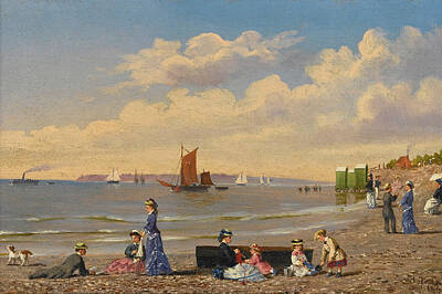 Conrad Wise Chapman Painting - A Family At The Beach by Conrad Wise Chapman