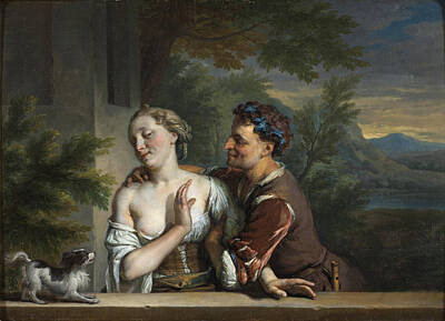 Carel De Moor Painting - A Man Trying To Embrace A Woman by Carel de Moor