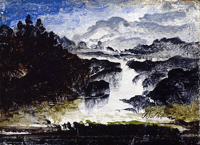 Peder Balke Painting - A Waterfall by Peder Balke