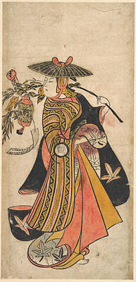  Drawing - Actor Sanogawa Ichimatsu As A Courtesan During The Tanabata Festival by Okumura Toshinobu