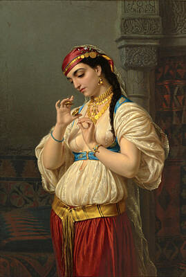 Charles Emile Hippolyte Lecomte-vernet Painting - Aimee A Young Egyptian by Charles Emile Hippolyte Lecomte-Vernet