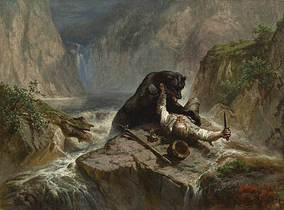 Bear Painting - Attacked By A Bear by Otto Sommer