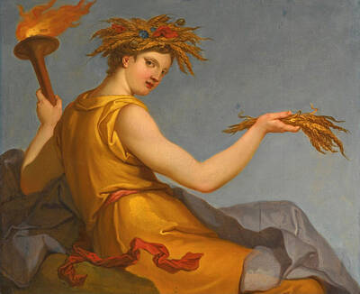  Painting - Autumn. Allegories Of The Four Seasons by Hyacinthe Collin de Vermont