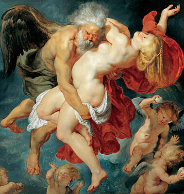 Boreas Painting - Boreas Abducting Oreithyia by Peter Paul Rubens
