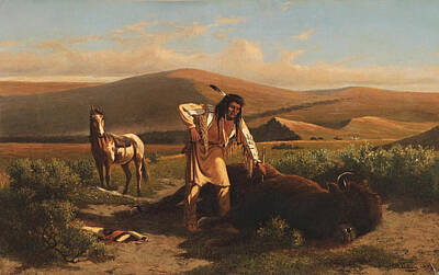 Hunt Painting - Buffalo Hunt by William de la Montagne Cary