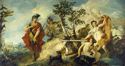 Giovanni Antonio Guardi Painting - Carlo And Ubaldo Resisting The Enchantments Of Armida's Nymphs by Giovanni Antonio Guardi