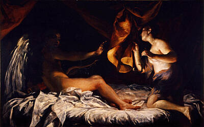 Giuseppe Maria Crespi Painting - Cupid And Psyche by Giuseppe Maria Crespi