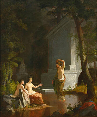 Morse Painting - Diana At The Fountain by Samuel Finley Breese Morse