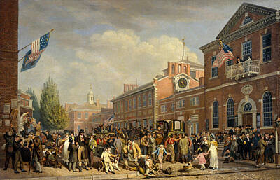John Lewis Krimmel Painting - Election Day In Philadelphia by John Lewis Krimmel