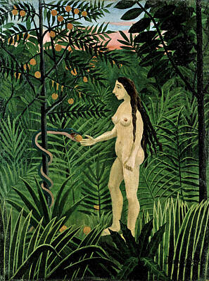 Henri Rousseau Painting - Eve by Henri Rousseau