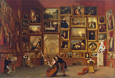 Morse Painting - Gallery Of The Louvre by Samuel Finley Breese Morse