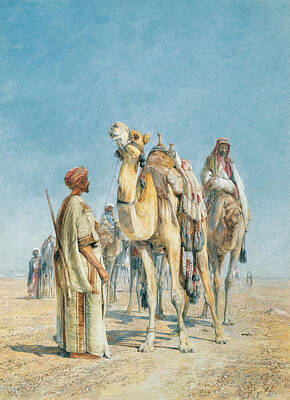 Camel Painting - Halt In The Desert by John Frederick Lewis