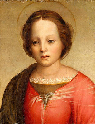  Painting - Head Of The Madonna by Franciabigio