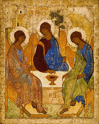Angel Painting - Holy Trinity. Troitsa by Andrei Rublev