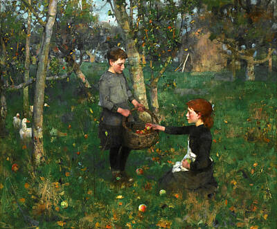 James Guthrie Painting - In The Orchard by James Guthrie