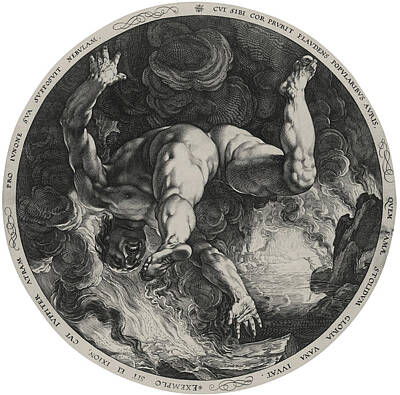 Ixion Drawing - Ixion From The Four Disgracers Series by Hendrik Goltzius