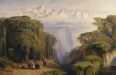 Edward Lear Painting - Kangchenjunga From Darjeeling by Edward Lear